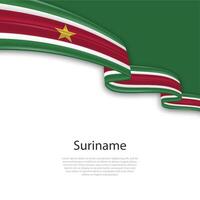 winken Band mit Flagge von suriname vektor