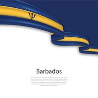 vinka band med flagga av barbados vektor