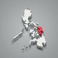 östlichen Visayas Region Ort innerhalb Philippinen 3d Karte vektor