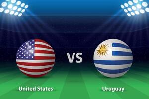 förenad stater mot uruguay. Amerika fotboll turnering 2024 vektor