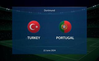Kalkon mot portugal. Europa fotboll turnering 2024 vektor