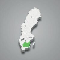 kleinland historisch Provinz Ort innerhalb Schweden 3d Karte vektor