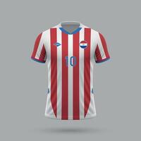 3d realistisk fotboll jersey paraguay nationell team 2024 vektor