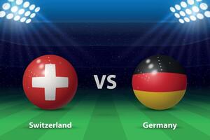 Schweiz vs. Deutschland. Europa Fußball Turnier 2024 vektor