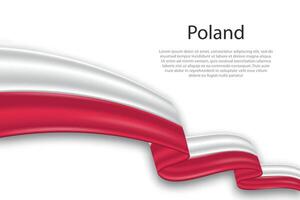 abstrakt wellig Flagge von Polen auf Weiß Hintergrund vektor