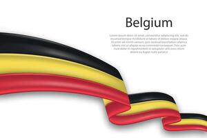 abstrakt wellig Flagge von Belgien auf Weiß Hintergrund vektor