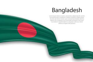 abstrakt vågig flagga av bangladesh på vit bakgrund vektor