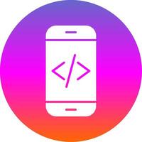 App Entwicklung Glyphe Gradient Kreis Symbol Design vektor