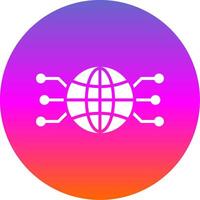 global nätverk glyf lutning cirkel ikon design vektor