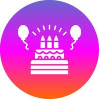 Geburtstag Glyphe Gradient Kreis Symbol Design vektor