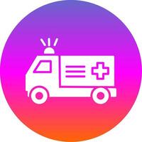 Krankenwagen Glyphe Gradient Kreis Symbol Design vektor