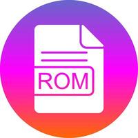Rom Datei Format Glyphe Gradient Kreis Symbol Design vektor