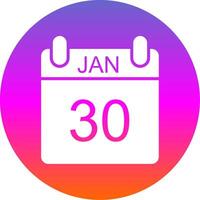 Januar Glyphe Gradient Kreis Symbol Design vektor