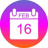 Februar Glyphe Gradient Kreis Symbol Design vektor