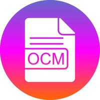 ocm fil formatera glyf lutning cirkel ikon design vektor