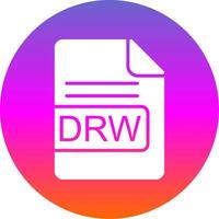 Drw Datei Format Glyphe Gradient Kreis Symbol Design vektor