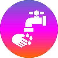 Waschen Hände Glyphe Gradient Kreis Symbol Design vektor