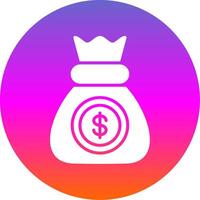 Geld Glyphe Gradient Kreis Symbol Design vektor