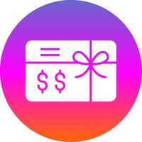 Geschenk Karte Glyphe Gradient Kreis Symbol Design vektor