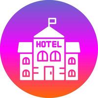 Hotel Glyphe Gradient Kreis Symbol Design vektor