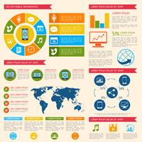 Mobiltelefon-Infografik vektor