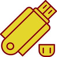 USB Stick Jahrgang Symbol Design vektor