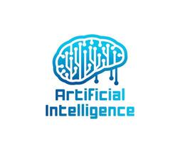 ai artificiell intelligens ikon av dator hjärna vektor
