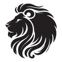 en svart och vit illustration av en lejon huvud vektor
