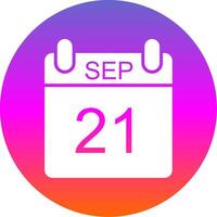 September Glyphe Gradient Kreis Symbol Design vektor