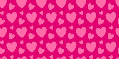 enkel rosa hjärtan sömlös mönster, ändlös klotter rosa bakgrund med hjärta former, valentines dag begrepp, textur för omslag papper vektor
