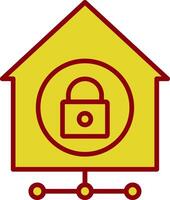 Zuhause Netzwerk Sicherheit Jahrgang Symbol Design vektor