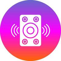 högtalare glyf lutning cirkel ikon design vektor