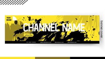 Startseite Banner Vorlage Gelb mit schwarz Farbe Stil Grunge Farbe Design, Design ein kreativ Grafik Banner zum ein Netz Anwendung. vektor
