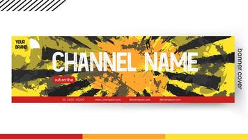 Startseite Banner Vorlage Gelb mit schwarz Farbe Stil Grunge Farbe Design, Design ein kreativ Grafik Banner zum ein Netz Anwendung. vektor