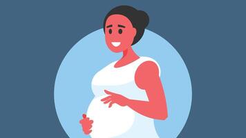 Schwangerschaft Konzept Kunst schwanger Frau erwarten und Schwangerschaft testen vektor