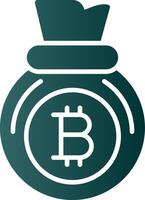 Bitcoin Tasche Glyphe Gradient Symbol vektor