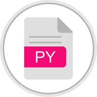 py fil formatera platt cirkel ikon vektor