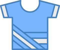 Hemd Linie gefüllt Blau Symbol vektor