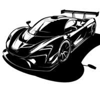 schwarz und Weiß Illustration von ein Hyperauto Sport Auto vektor