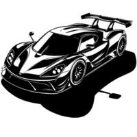 schwarz und Weiß Illustration von ein Hyperauto Sport Auto vektor