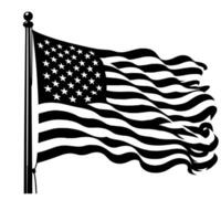 schwarz und Weiß Illustration von das USA Flagge vektor