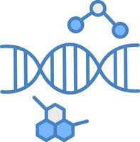 DNA Linie gefüllt Blau Symbol vektor