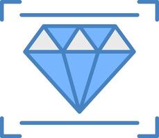 Diamant Linie gefüllt Blau Symbol vektor