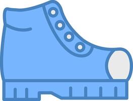 Stiefel Linie gefüllt Blau Symbol vektor