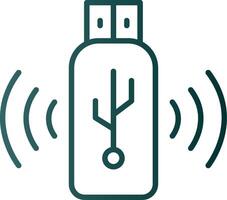 Symbol für USB-Linienverlauf vektor