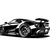 schwarz und Weiß Illustration von ein Hyperauto Sport Auto vektor