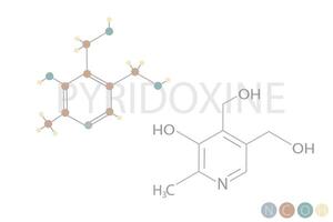 pyridoxin molekyl skelett- kemisk formel vektor