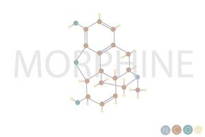 morfin molekyl skelett- kemisk formel vektor