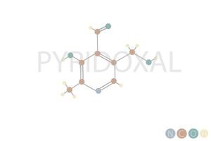 pyridoxal molekyl skelett- kemisk formel vektor