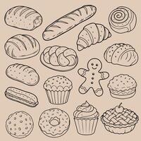 Handwerker Bäckerei Produkte Illustration vektor